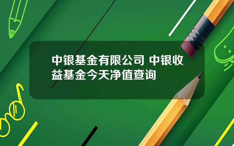 中银基金有限公司 中银收益基金今天净值查询